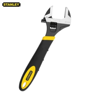 Llave Ajustable STANLEY Profesional con Mandíbula Ancha y Mango de Goma - 6", 8", 10", 12"
