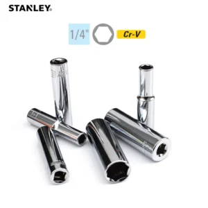 Dado Métrico Profundo STANLEY 1/4" 6PT - Tamaños de 4mm a 13mm