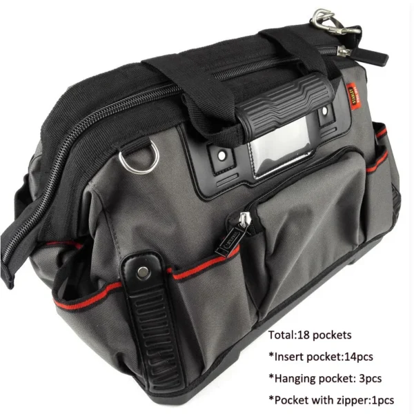 Bolsa de Herramientas STANLEY FatMax 16" con Correa Ajustable y Base Rígida - 18 Compartimientos - Imagen 11