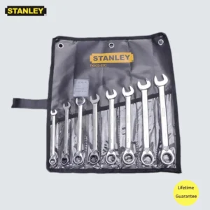 Juego de Llaves de Carraca Reversibles STANLEY 8 Piezas - 8 a 18mm, 60 Dientes con Bolsa de Almacenamiento