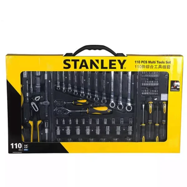 Stanley STMT81243 Juego de Herramientas Combinado de 110 Piezas - Kit Multifuncional para Reparación de Autos, Motos y Bicicletas - Imagen 3