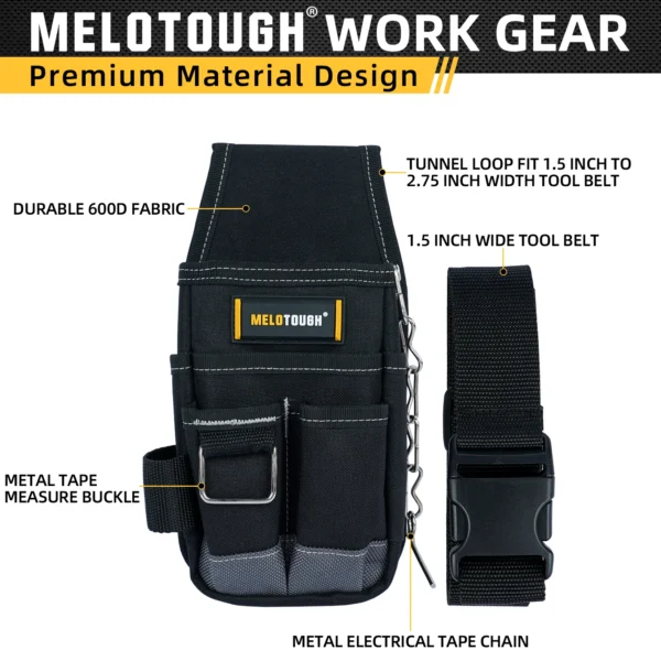 Pouch de Herramientas Compacto con Clip para Cinturón - Organizador Mini para Electricistas, Carpinteros y Obreros - Imagen 3