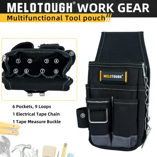 Pouch de Herramientas Compacto con Clip para Cinturón - Organizador Mini para Electricistas, Carpinteros y Obreros - Imagen 6