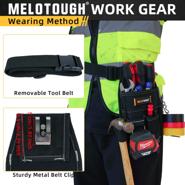 Pouch de Herramientas Compacto con Clip para Cinturón - Organizador Mini para Electricistas, Carpinteros y Obreros - Imagen 4