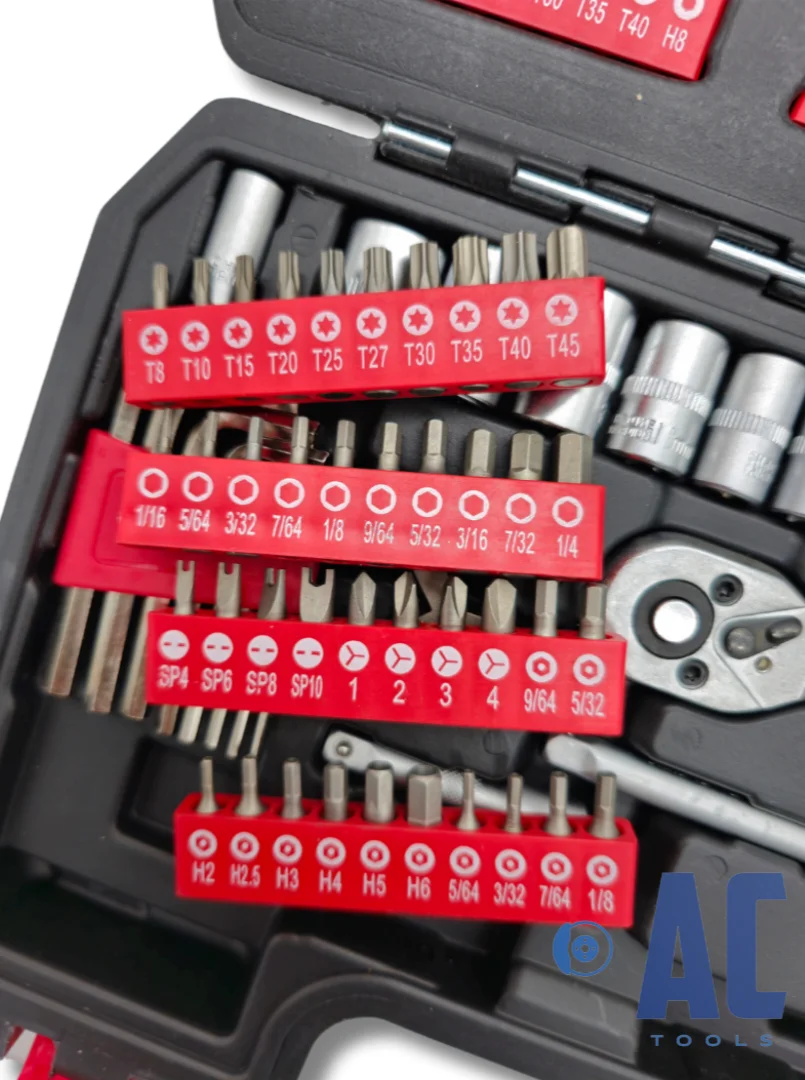 Maletín de Herramientas 131 Piezas – Carraca, Llaves de Vaso y Puntas 1/4” Compacto y Versátil - Imagen 4