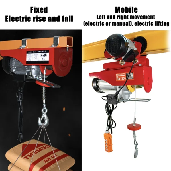 Mini Polipasto Eléctrico con Cable de Acero – 200 a 800 kg, con Carro de Traslado, para Construcción e Industria - Imagen 3