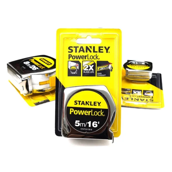 Cinta Métrica Stanley POWERLOCK STHT33158-8-23 – Doble Escala Métrica/Pulgadas, 3m, 5m, 8m - Imagen 2