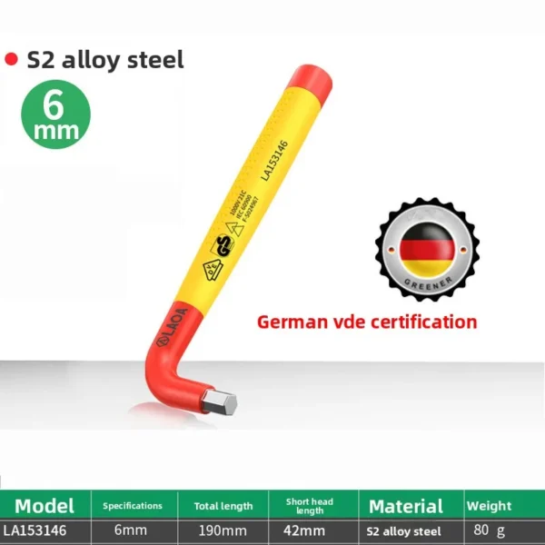 Juego de Llaves Hexagonales Aisladas 1000V – Certificación VDE, Acero Cromo-Vanadio, Multifuncionales con Mango Antideslizante - Imagen 10