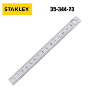 Regla de Acero Inoxidable Stanley 35-344-23 – 15 cm, Doble Cara, Métrica y en Pulgadas