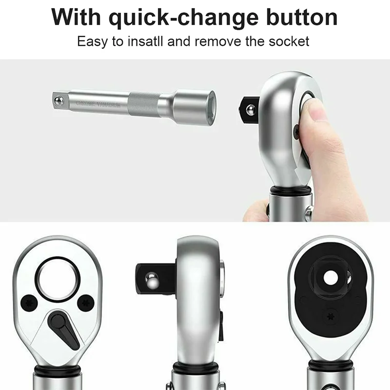 Llave Dinamométrica de 5–25 Nm con Liberación Rápida – Juego 11 Piezas 1/4” Carraca + Puntas para Reparación de Bicicletas y Automóviles - Imagen 4