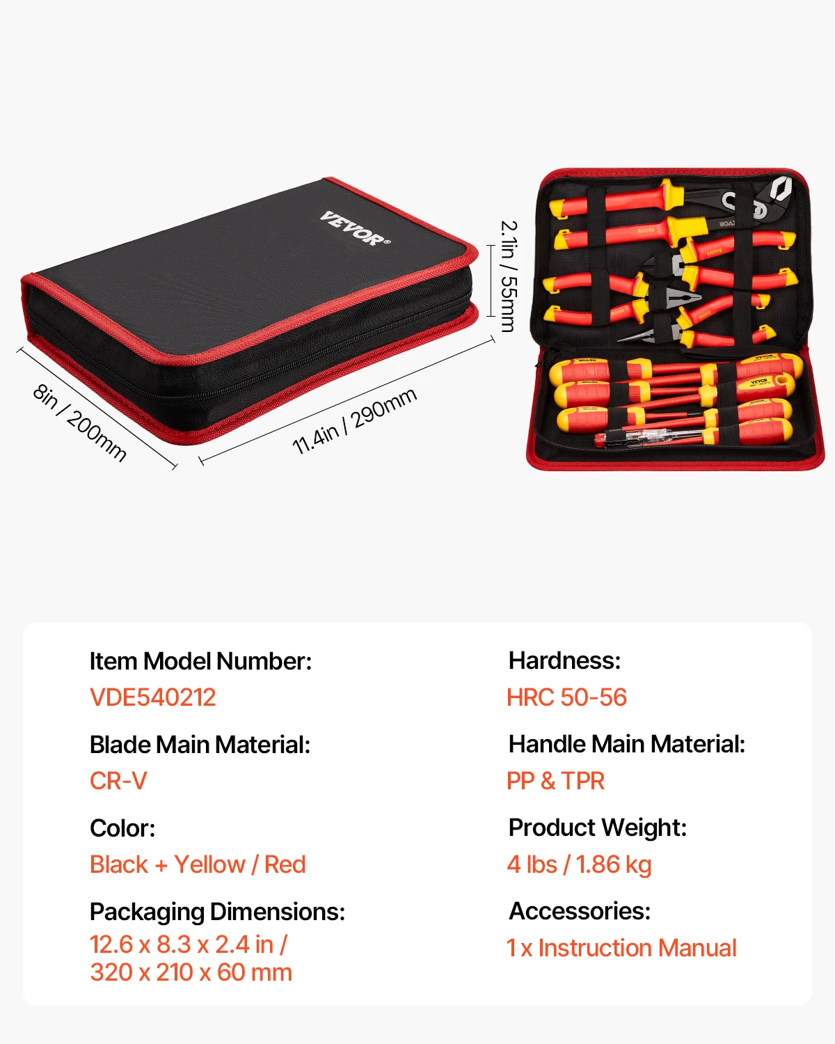 SucceBuy Juego de Destornilladores Aislados 1000V Profesional – 11 Piezas con Punta Magnética y Comprobador de Voltaje - Imagen 12