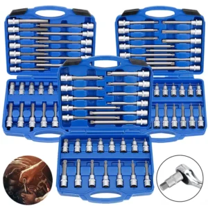 Juego de Vasos y Puntas Torx – Set de 26/30/32 Piezas en Acero Cromo-Vanadio
