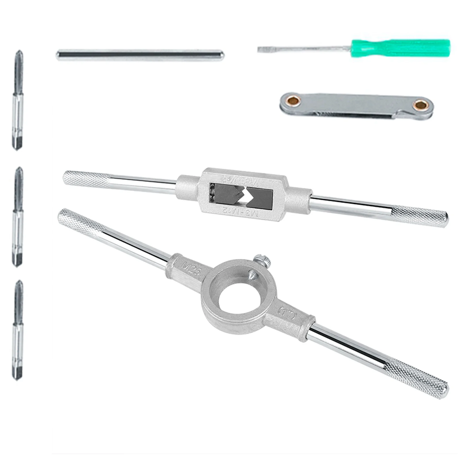 Juego de Terrajas y Machos de Rosca 40 Piezas M3-M12 con Llaves y Galga de Roscas – DOACT - Imagen 5