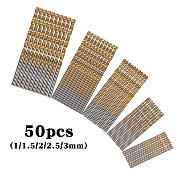 Juego de Brocas de Acero Rápido con Recubrimiento de Titanio – 50/99 Piezas de Brocas de Espiral para Madera, Metal y Plástico - Imagen 4