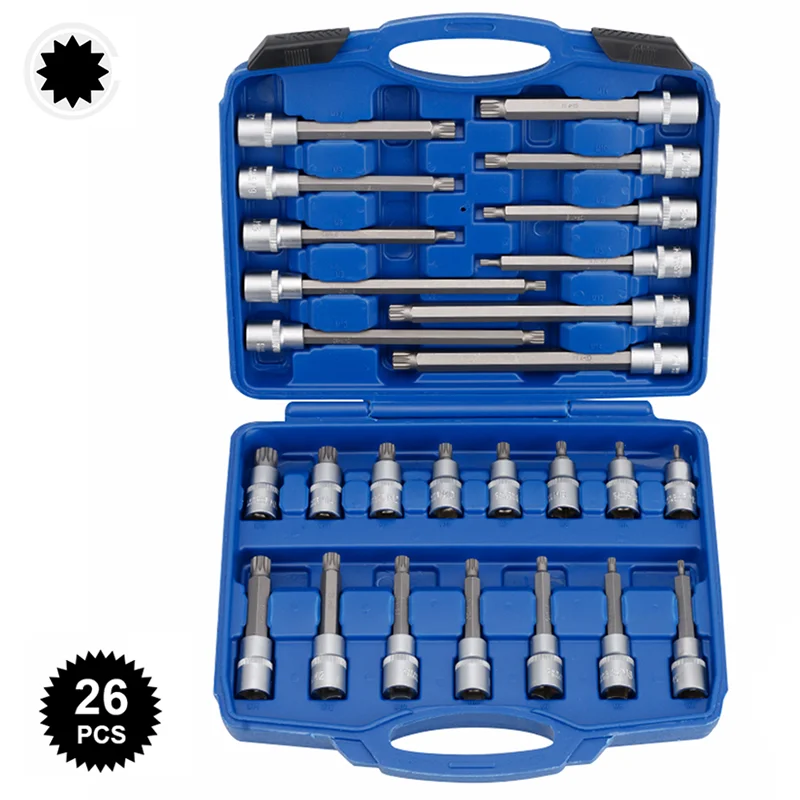 Juego de Vasos y Puntas Torx – Set de 26/30/32 Piezas en Acero Cromo-Vanadio - Imagen 9