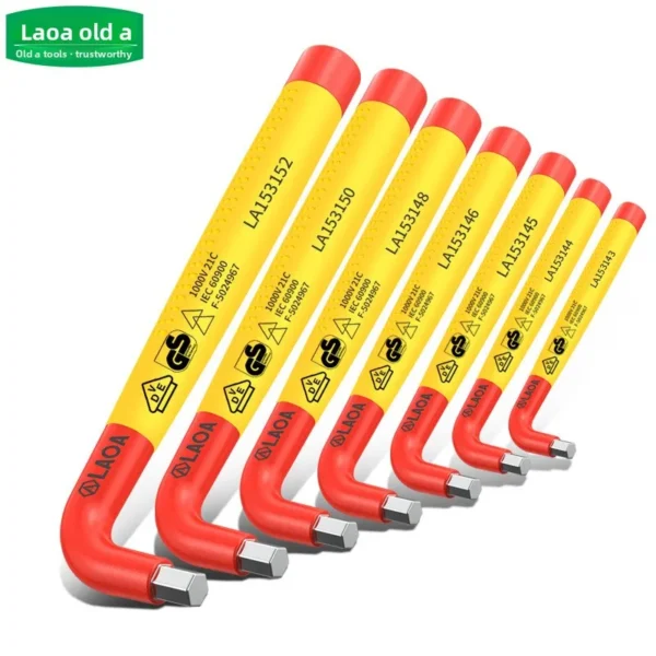 Juego de Llaves Hexagonales Aisladas 1000V – Certificación VDE, Acero Cromo-Vanadio, Multifuncionales con Mango Antideslizante
