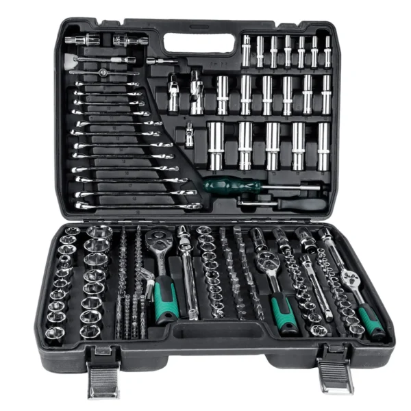 Maletín de Herramientas 216 Piezas – Llaves de Carraca, Vasos, Llaves Allen y Accesorios para Reparación de Coches y Taller - Imagen 2