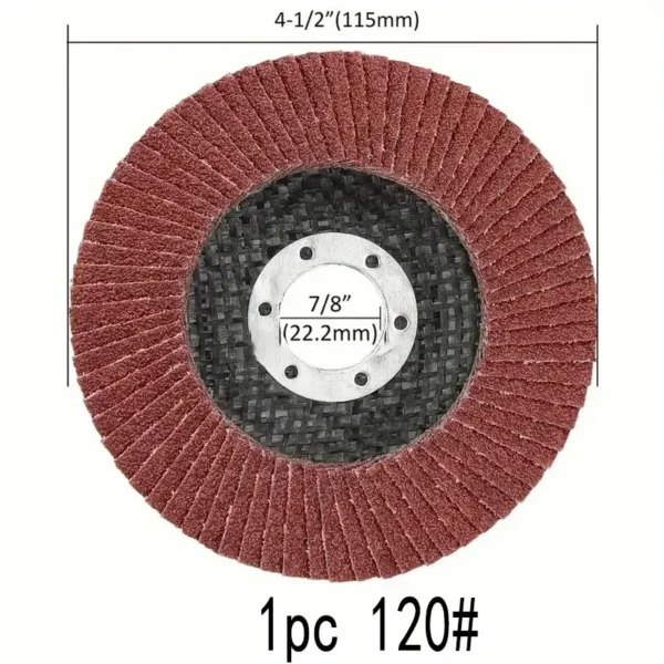 Disco de Láminas Abrasivo 4.5" (115 mm) – Granos 40, 60, 80 y 120 para Lijado y Desbaste en Metal y Madera - Imagen 4