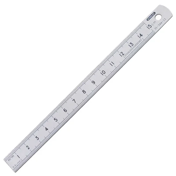 Regla de Acero Inoxidable Stanley 35-344-23 – 15 cm, Doble Cara, Métrica y en Pulgadas - Imagen 2