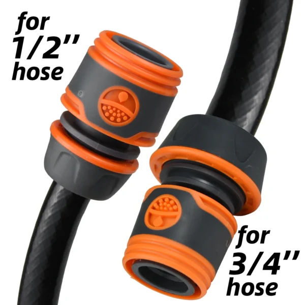 KESLA Adaptador para Manguera de Jardín 1/2" y 3/4" – Conector Rápido 16mm con Tapón de Bloqueo y Acople de Reparación (2 Piezas) - Imagen 4