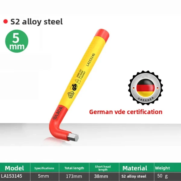 Juego de Llaves Hexagonales Aisladas 1000V – Certificación VDE, Acero Cromo-Vanadio, Multifuncionales con Mango Antideslizante - Imagen 9