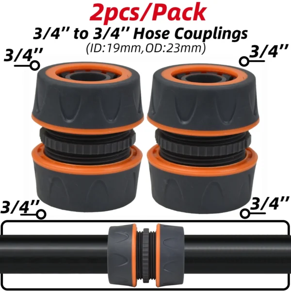 KESLA Adaptador para Manguera de Jardín 1/2" y 3/4" – Conector Rápido 16mm con Tapón de Bloqueo y Acople de Reparación (2 Piezas) - Imagen 12
