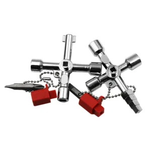Llave Multifuncional Cruz con Puntas Cuadrada, Triangular y Universal – Aleación de Zinc