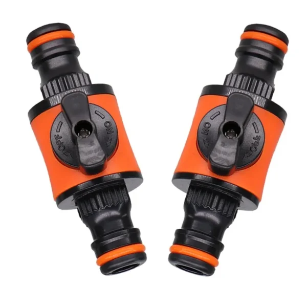 Válvula de Cierre para Manguera de Jardín 16mm – Adaptador Rápido de Plástico con Llave de Paso (1 o 2 Piezas)
