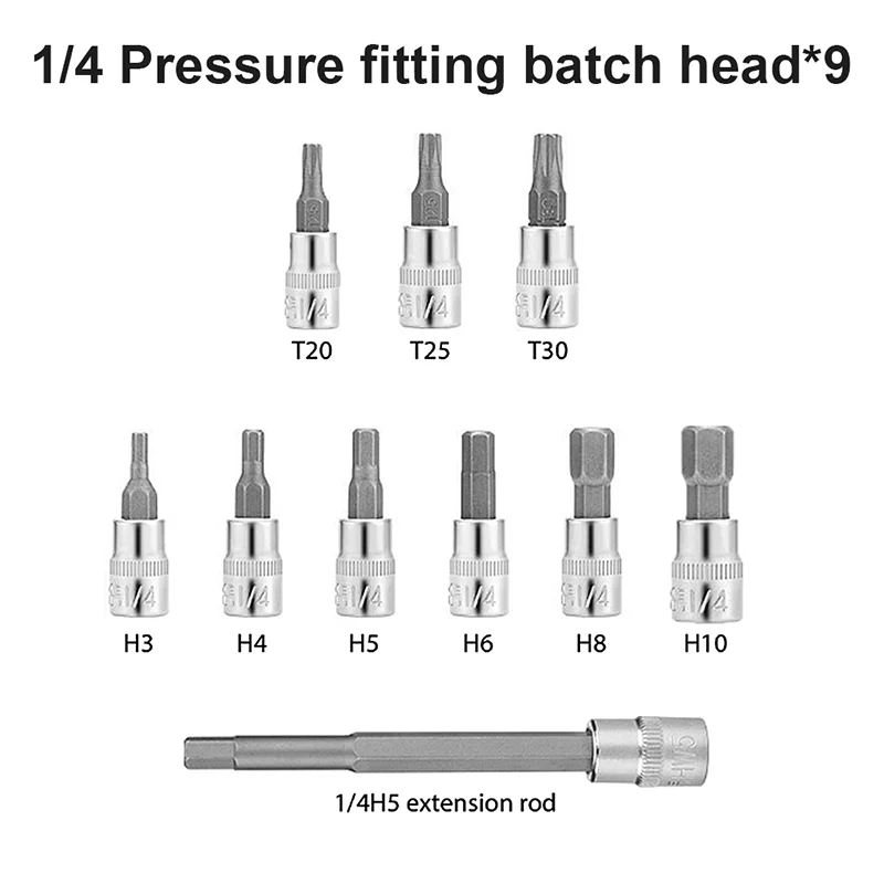 Llave Dinamométrica de 5–25 Nm con Liberación Rápida – Juego 11 Piezas 1/4” Carraca + Puntas para Reparación de Bicicletas y Automóviles - Imagen 2