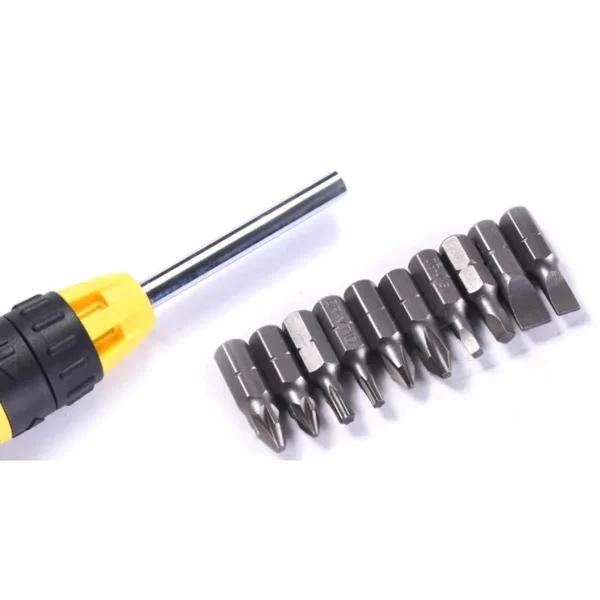 Stanley STHT68010-8-23 Ratchet Changeable Head Screwdriver Multifunctional Changeable Head Screwdriver Cross Slotted 11pcs - Imagen 4