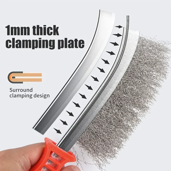 Cepillo de Alambre de Acero con Mango de Madera – Limpieza de Parrillas, Metal y Eliminación de Óxido - Imagen 2