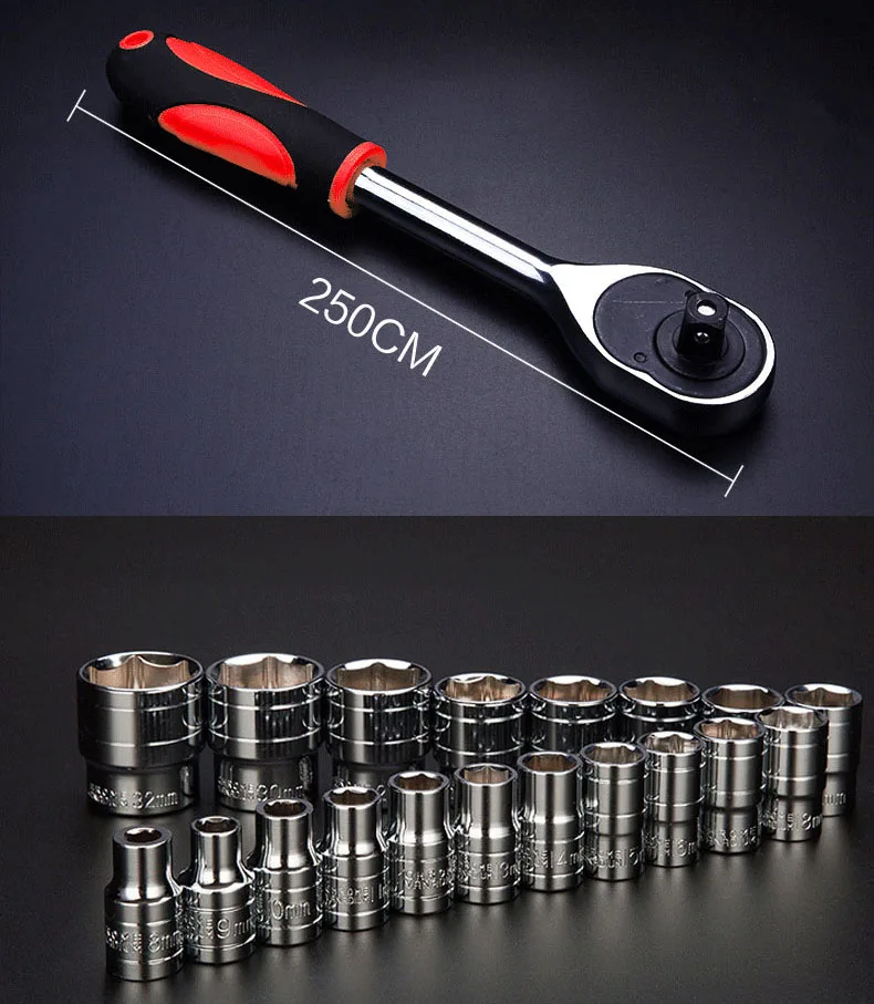 Juego de Herramientas para Coche 61 Piezas – Maletín Combinado con Llaves de Carraca, Vasos y Accesorios - Imagen 5