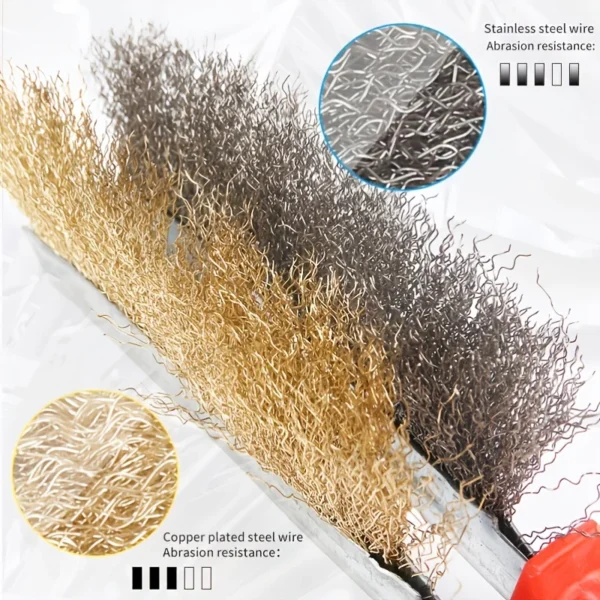 Cepillo de Alambre de Acero con Mango de Madera – Limpieza de Parrillas, Metal y Eliminación de Óxido - Imagen 4