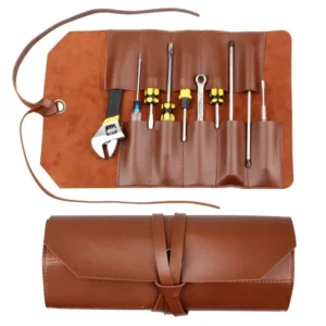 Bolsa Enrollable de Cuero para Herramientas NOYAFA – 10 Compartimentos, 25x39 cm