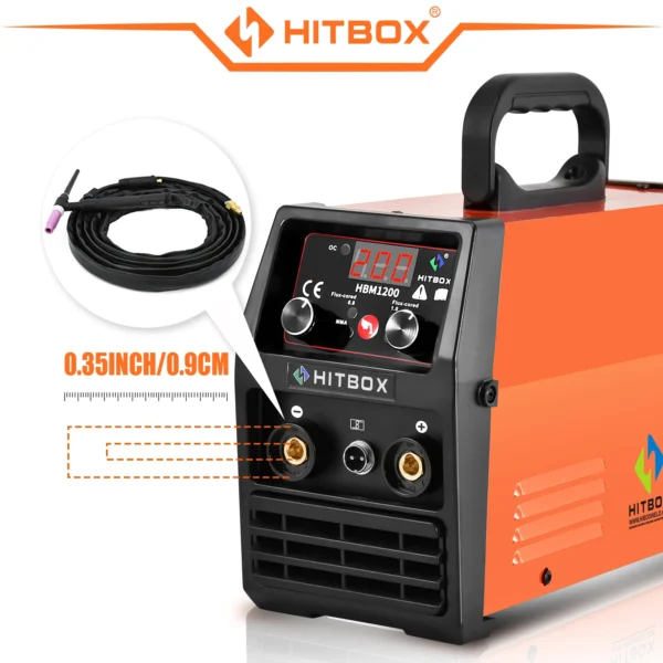 Antorcha TIG HITBOX WP17V/WP26V 140A – 4m con Válvula de Gas, Refrigeración por Aire y Conector 10-25mm - Imagen 5