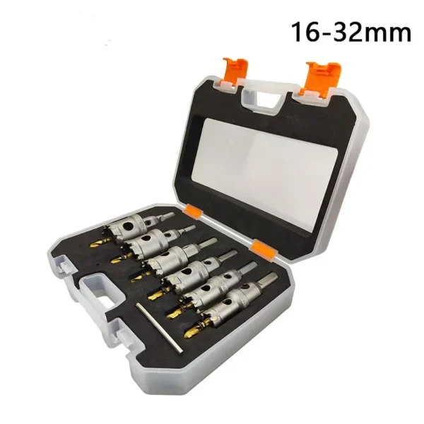 Juego de 6 Brocas de Corona TCT 16–32 mm para Metal – Sierra de Perforación de Acero Inoxidable con Punta de Carburo de Tungsteno - Imagen 2