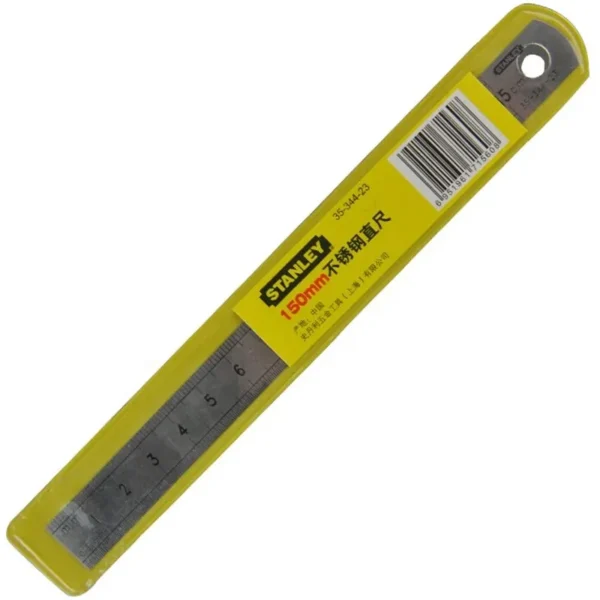 Regla de Acero Inoxidable Stanley 35-344-23 – 15 cm, Doble Cara, Métrica y en Pulgadas - Imagen 6