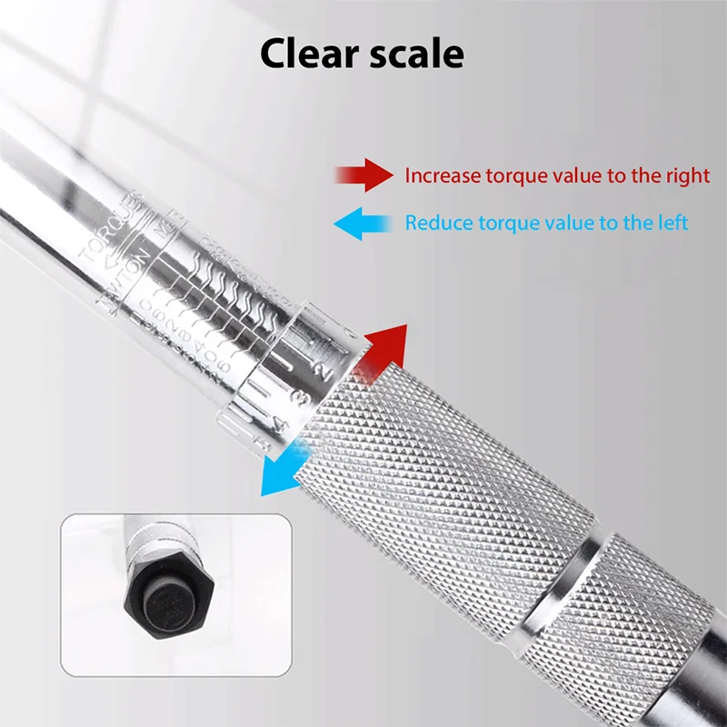 Llave Dinamométrica de 5–25 Nm con Liberación Rápida – Juego 11 Piezas 1/4” Carraca + Puntas para Reparación de Bicicletas y Automóviles - Imagen 5