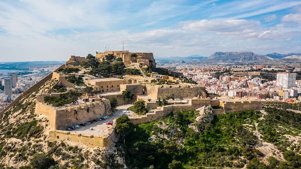 Santa Barbara Castle in Alicante. Aerial view